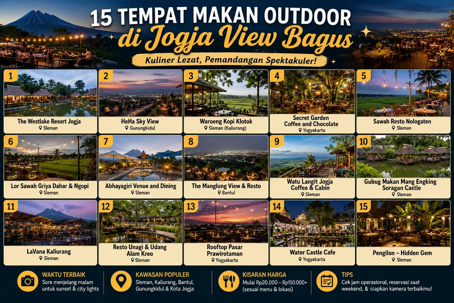 15 Rekomendasi Tempat Makan Outdoor di Jogja View Bagus