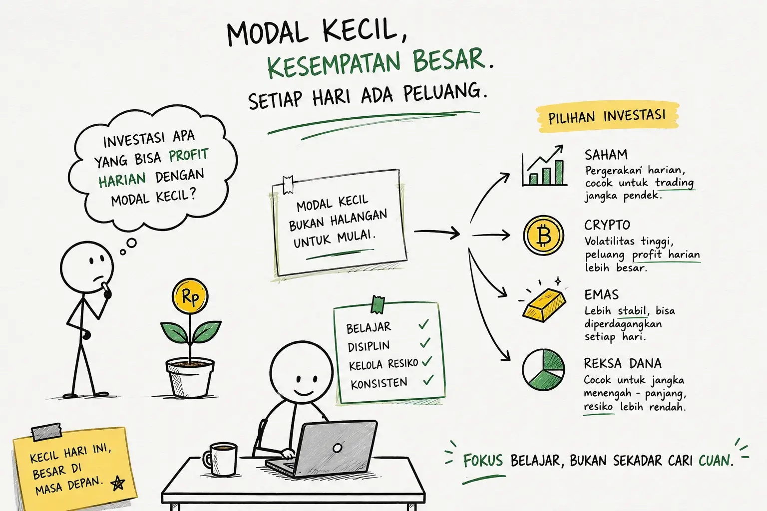Investasi apa yang bisa profit harian dengan modal kecil